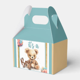 Caja Para Regalos Boho Blue Bear Baby Shower