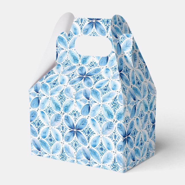 Caja Para Regalos Boho Blue White Floral Birday (Reverso)