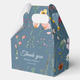 Caja Para Regalos Boho Blue Wildflower Meadow Boda Gracias