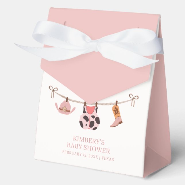 Caja Para Regalos Boho Cowgirl Clothesline Southern Baby Shower (Anverso)