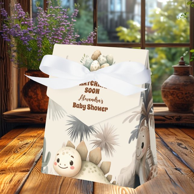 Caja Para Regalos Boho Cute Hatching pronto Dinosaur Baby Shower (Subido por el creador)
