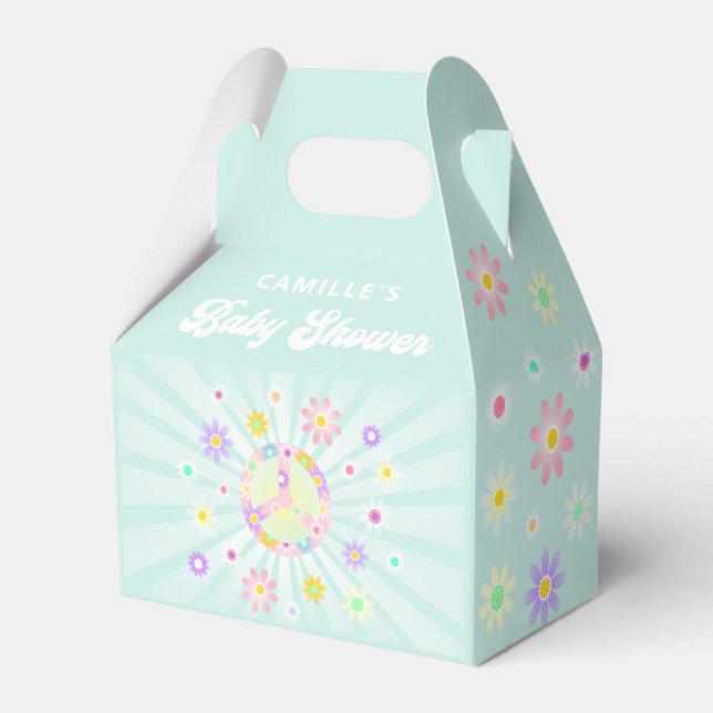 Caja Para Regalos Boho Daisy Chica Baby Shower (Front Side)