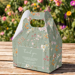 Caja Para Regalos Boho De Flor Silvestre Verde Masaje Bebé En El Jar
