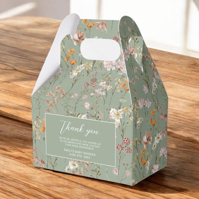 Caja Para Regalos Boho De Flor Silvestre Verde Masaje Bebé En El Jar (Subido por el creador)