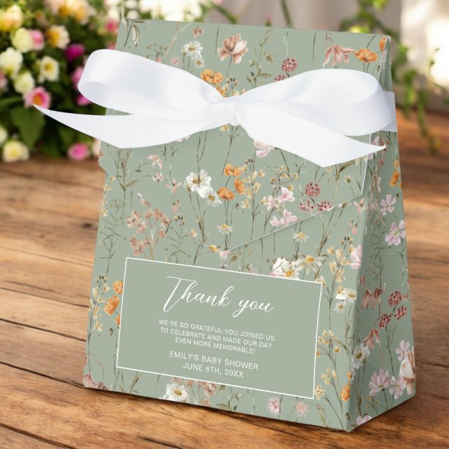 Caja Para Regalos Boho De Flor Silvestre Verde Masaje Bebé En El Jar (Subido por el creador)