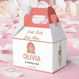 Caja Para Regalos Boho Farm Animal 1st Birthday |Cute Rustic Barnyad