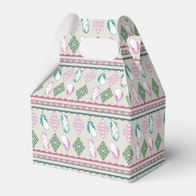 Caja Para Regalos Boho Feathers (Front Side)