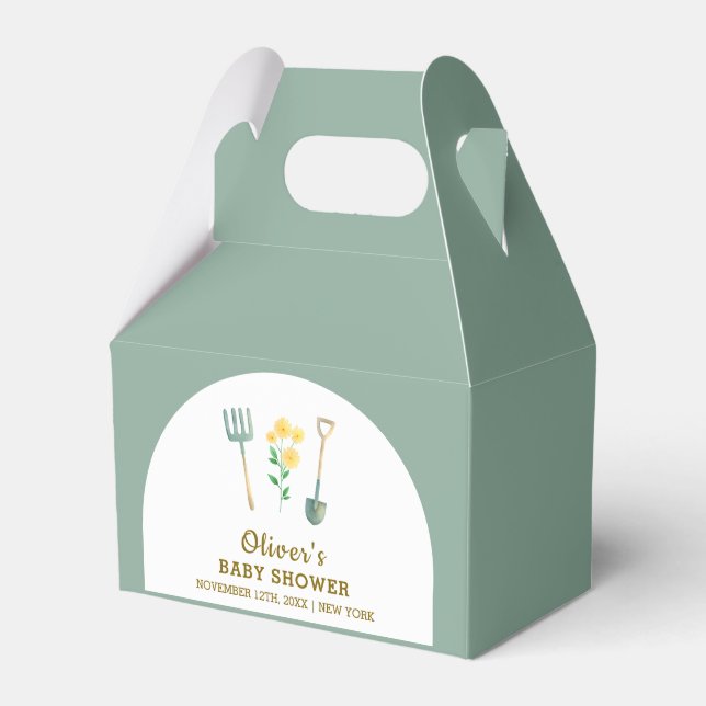Caja Para Regalos Boho Floral Gardening Baby Shower de cultivo local (Front Side)