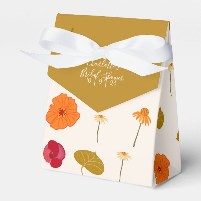Caja Para Regalos Boho Flowers Bridal Shower Favor Box (Front Side)
