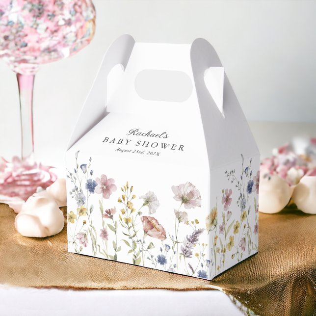 Caja Para Regalos Boho Fresh Wildflowers Personalizado Baby Shower (Subido por el creador)