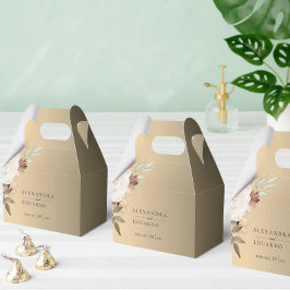 Caja Para Regalos Boho Gold Wildflowers Elegante Boda