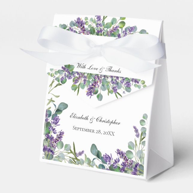 Caja Para Regalos Boho Lavender Eucalyptus Elegant Boda Formal (Front Side)