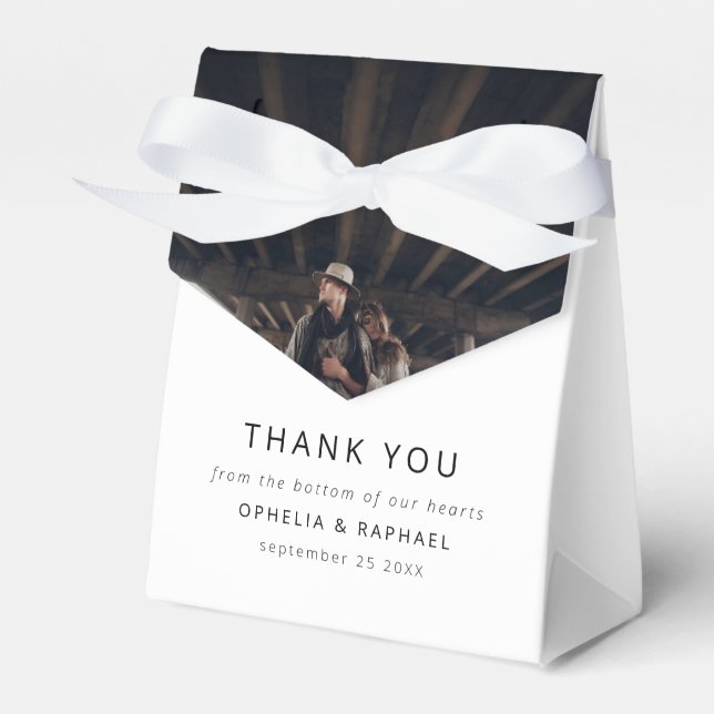 Caja Para Regalos Boho Moda 2 Foto Superposición Gracias Boda (Front Side)