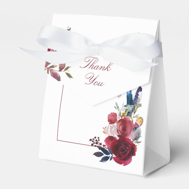 Caja Para Regalos Boho Moda Borgoña y la Marina Otoño Boda otoño (Front Side)