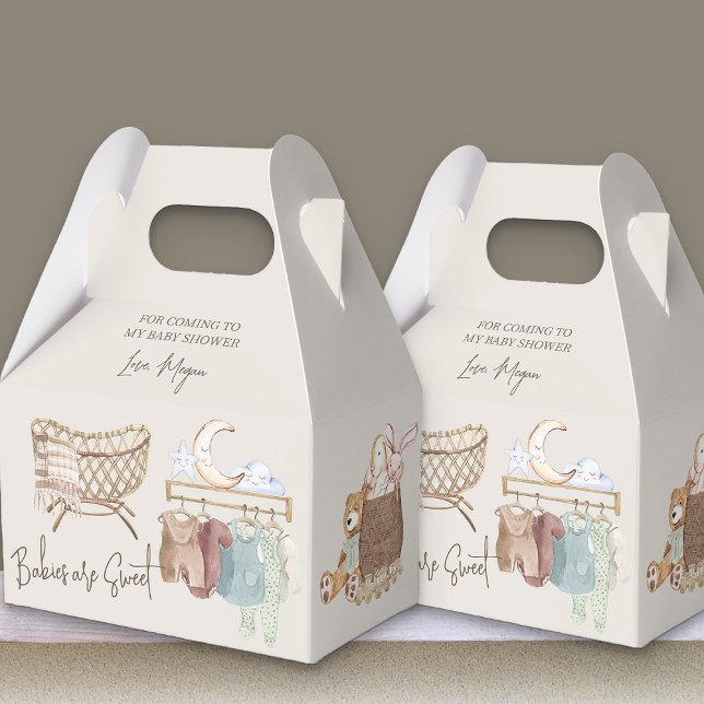 Caja Para Regalos Boho Nursery Los bebés son dulces (Babies are Sweet favor boxes from my Boho Nursery baby shower Collection)