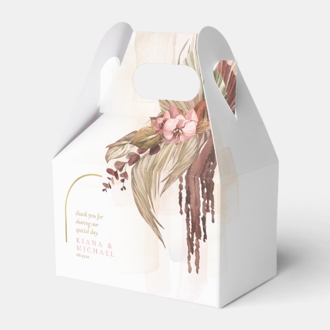 Caja Para Regalos Boho Oasis Boda Floral Gracias ID959 (Front Side)