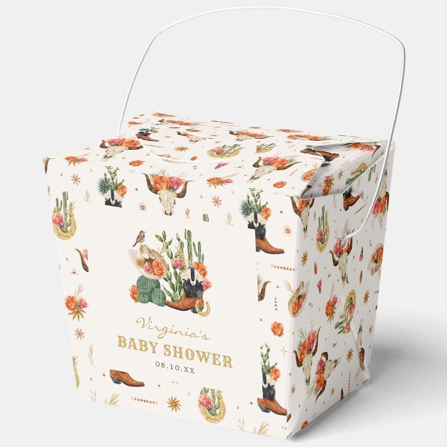 Caja Para Regalos Boho Occidental (Colorful Western Boho Favor Boxes with Cactus by Painted Paperie
)