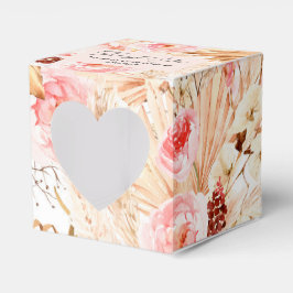 Caja Para Regalos Boho Pampas Grasa Flor Rosa Bebé Chica Ducha Pecho