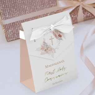 Caja Para Regalos boho pampas hierba Primera comunión sagrada