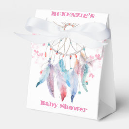 Caja Para Regalos Boho Pastel Feathers Dreamcatcher Chica Baby Showe