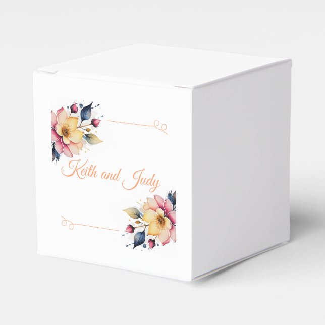 Caja Para Regalos Boho Peachy Floral (Costado Anverso)