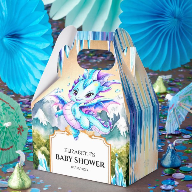 Caja Para Regalos Boho Personalizado Dragon Baby Shower (Fiesta)