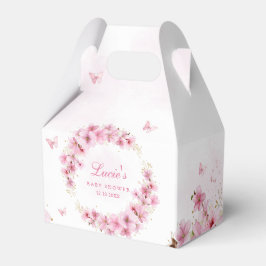 Caja Para Regalos Boho Pink Watercolor Floral Mariposa Baby Shower