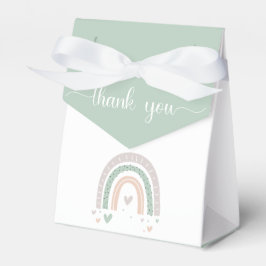 Caja Para Regalos Boho Rainbow Hearts Sage Baby Shower