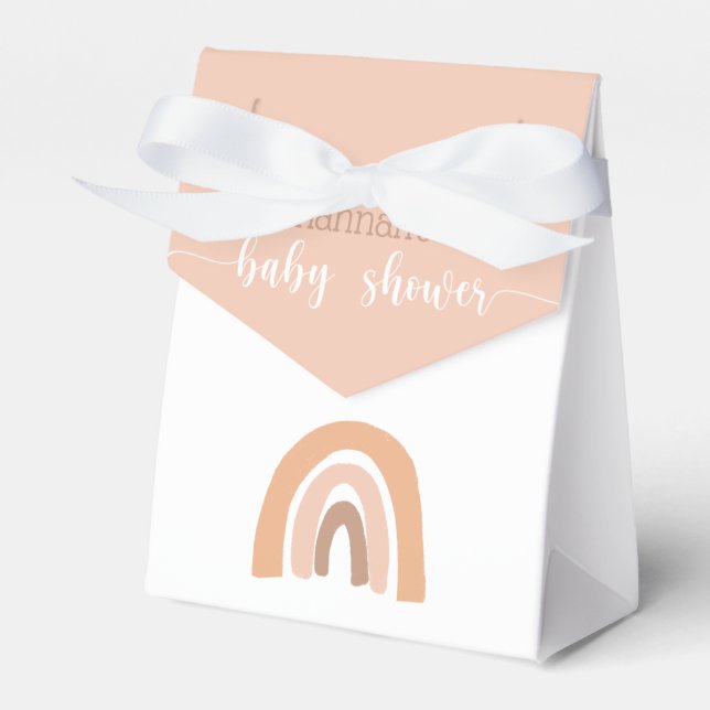 Caja Para Regalos Boho Rainbow Pink Baby Shower Gracias Por Favor (Front Side)