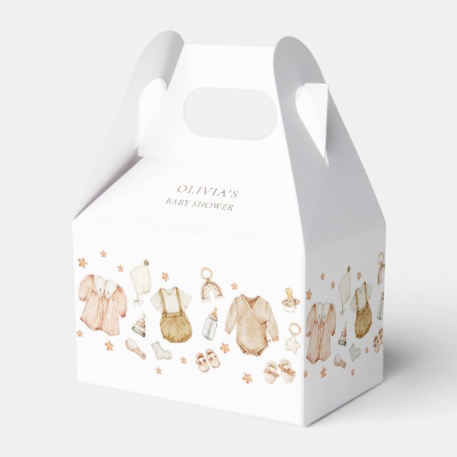Caja Para Regalos Boho Rustic Baby Clothes Baby Shower (Reverso)