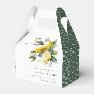 Caja Para Regalos Boho Rustic Watercolor Yellow Lemon Garden Wedding