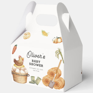 Caja Para Regalos Boho rústico de Baby Shower de pollo cultivado loc