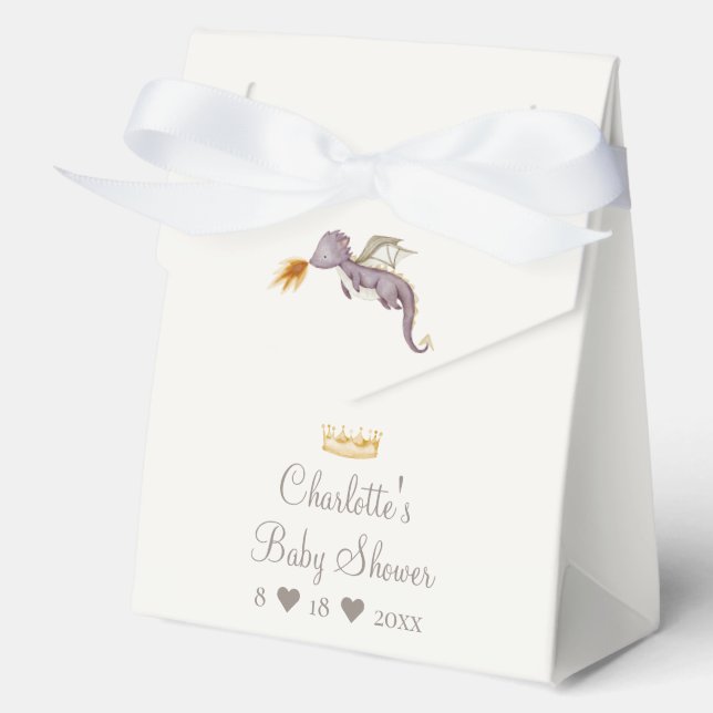 Caja Para Regalos Boho Storybook Dragon Baby Shower (Anverso)