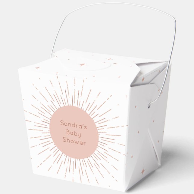 Caja Para Regalos Boho Sun Pink Baby Shower (Anverso)