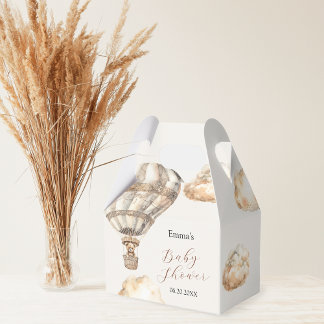 Caja Para Regalos Boho Teddy Bear Air Balloon Sky Nubes Favor Box