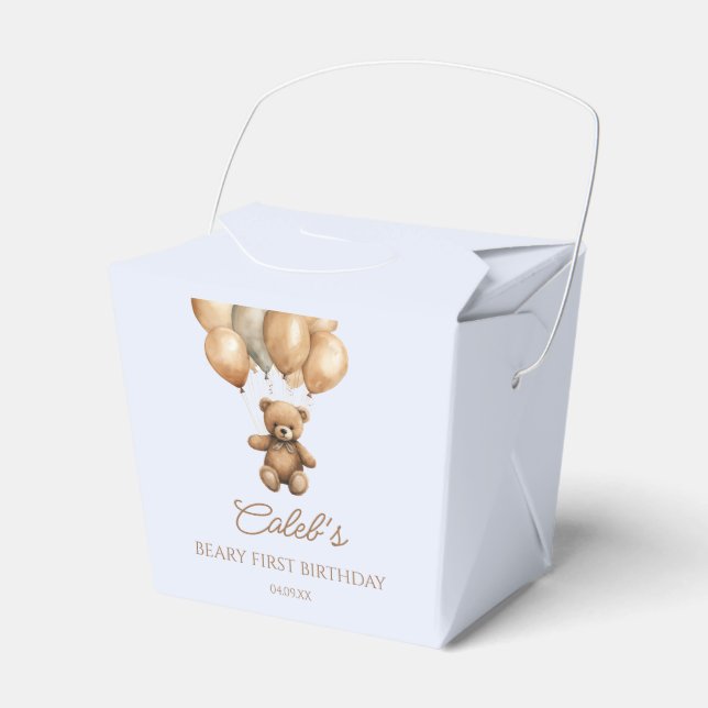 Caja Para Regalos Boho Teddy Bear Beary First Birday Party (Front Side)