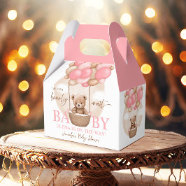 Caja Para Regalos Boho Teddy Bear Chica Pink Bearly Wait Baby Shower