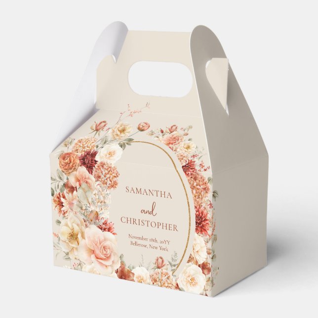 Caja Para Regalos Boho terracotta burgundy eucalipto oro (Front Side)