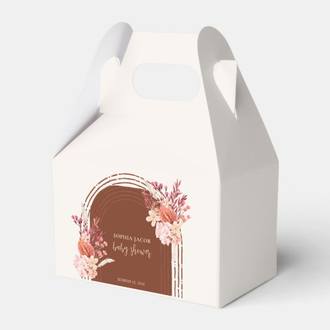 Caja Para Regalos Boho Terracotta Floral Arch Baby Shower (Front Side)