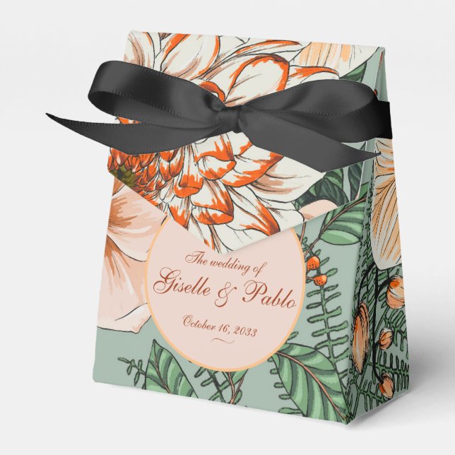 Caja Para Regalos Boho Terracotta Sage Fall Boda Floral (Front Side)