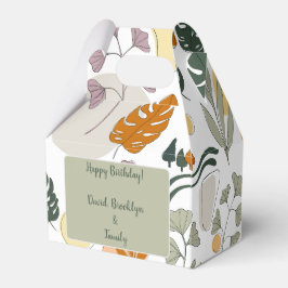 Caja Para Regalos Boho verde monstera deja personalizado a la natura