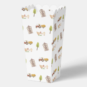 Caja Para Regalos Boho Vintage Granjero Patrón de Tractor Baby Showe