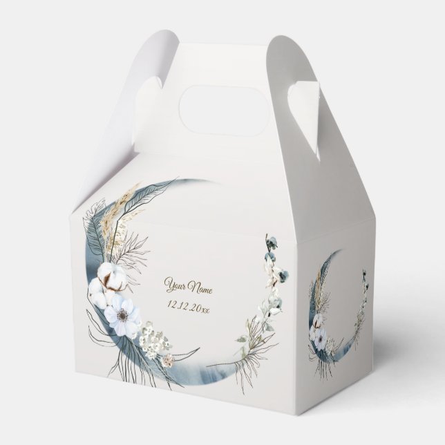 Caja Para Regalos Boho White Orchid Flores Blue Moon Elegant Fiesta (Front Side)
