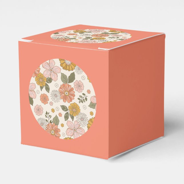 Caja Para Regalos Boho Wildflower Favor Box (Costado Anverso)