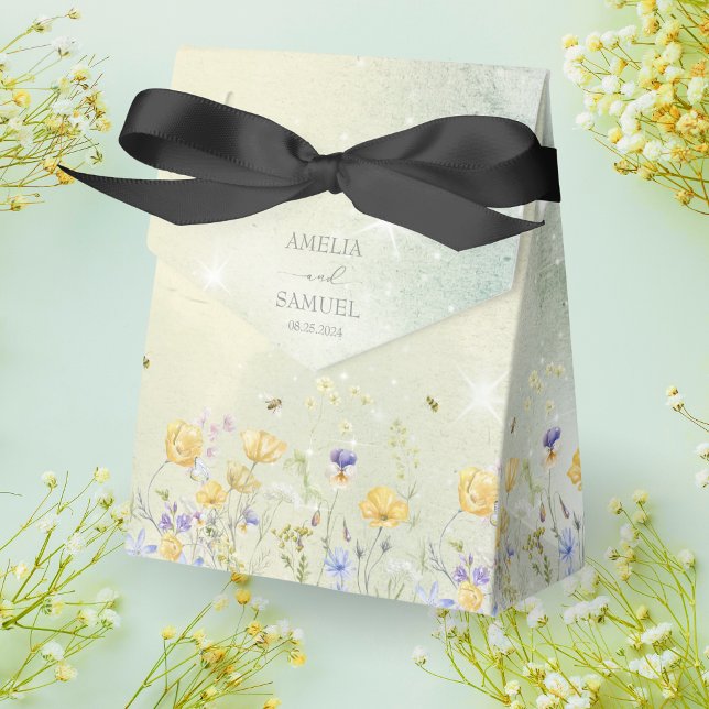 Caja Para Regalos Boho Wildflower Rustic Green Wedding (Subido por el creador)