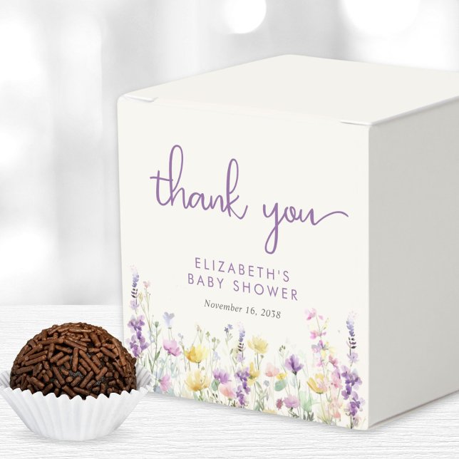 Caja Para Regalos Boho Wildflower Watercolor Bebé Shower (Subido por el creador)