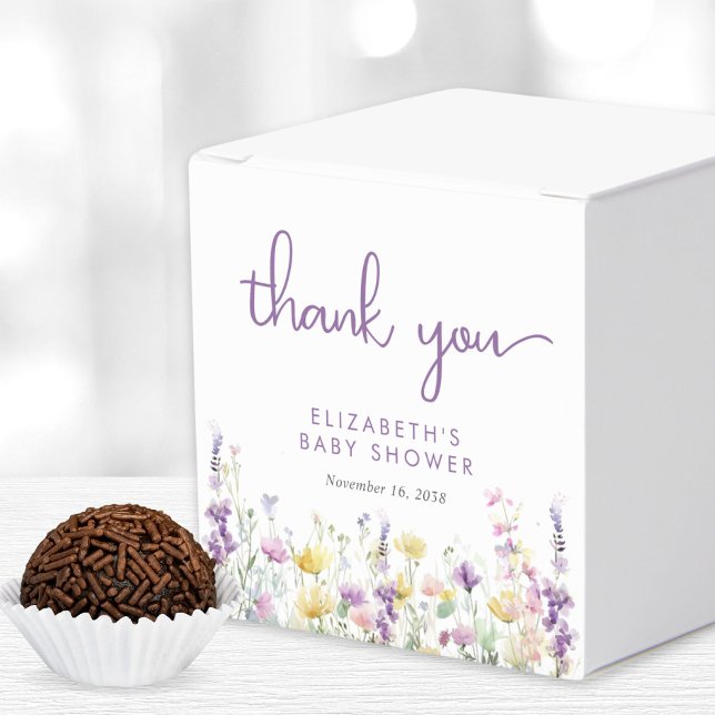 Caja Para Regalos Boho Wildflower Watercolor Bebé Shower (Subido por el creador)