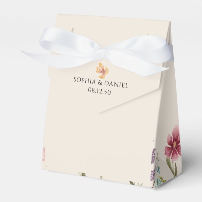 Caja Para Regalos Boho Wildflowers Wedding Favor Box (Front Side)