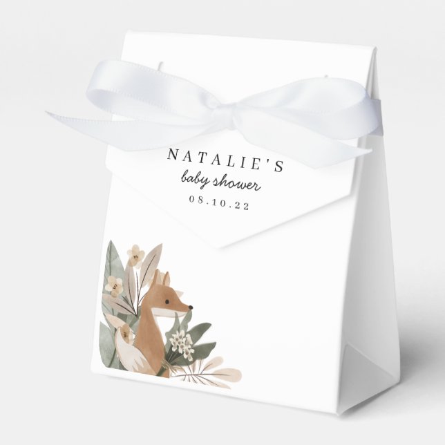 Caja Para Regalos Boho Woodland Baby Shower Favor Box (Front Side)