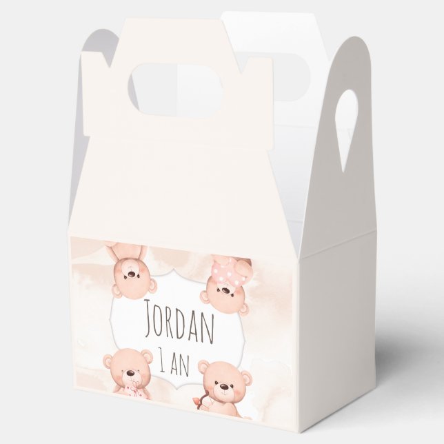 Caja Para Regalos Boite cadeau Baby shower Teddy bear ours (Abierto)